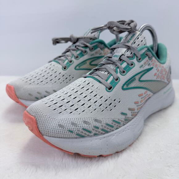 Brooks Glycerin 20 Oyster Latigo Bay Coral Womens Running Shoes Size 8.5 - Picture 2 of 10